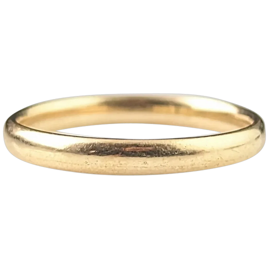 Antique 9ct gold wedding band, Art Deco ring