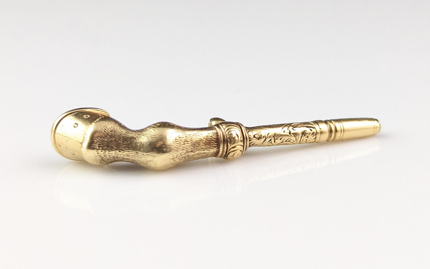 Antique 9ct gold Horse Hoof watch key, Fob pendant, Victorian