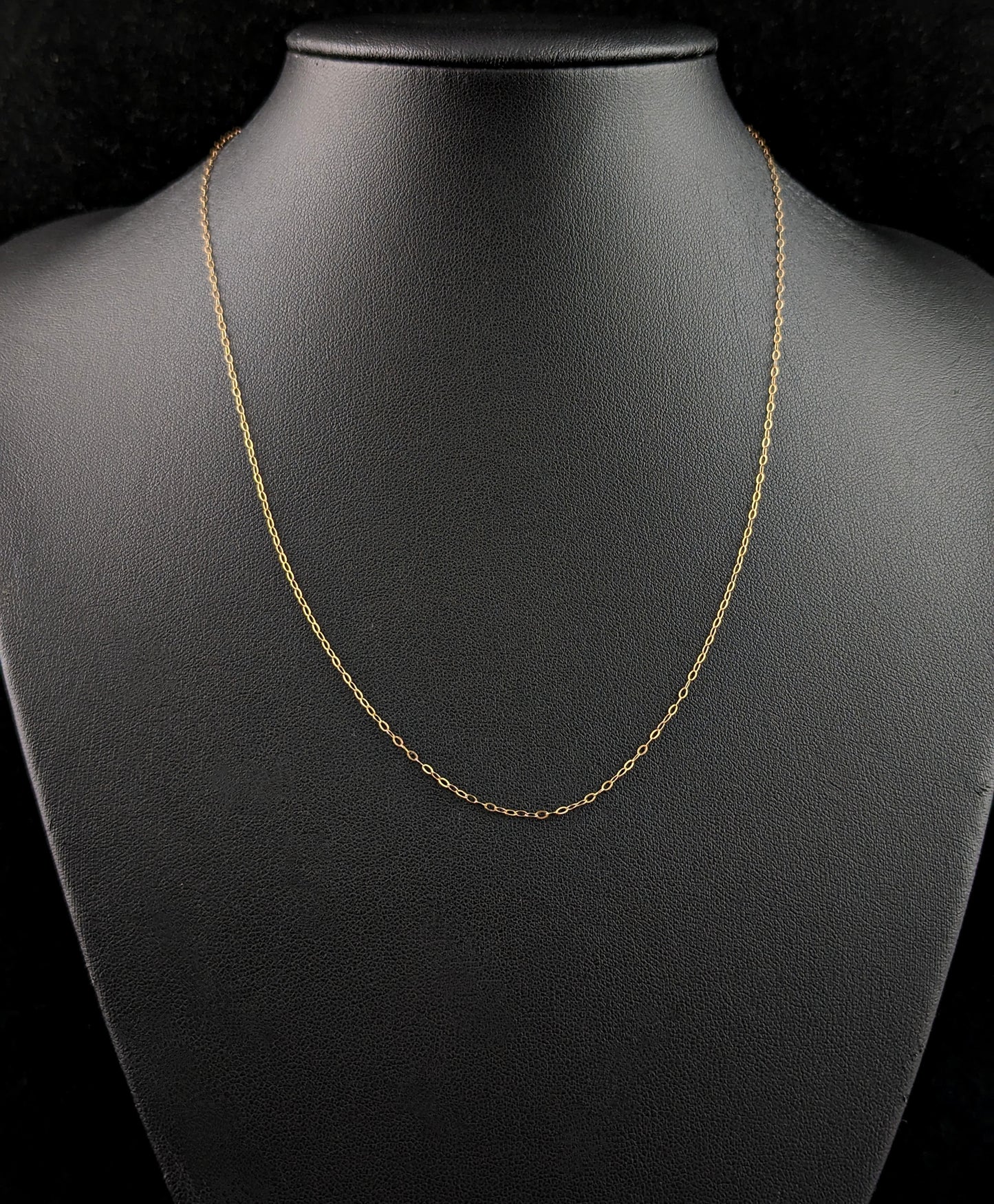 Vintage 9ct yellow gold trace chain necklace, dainty, fine