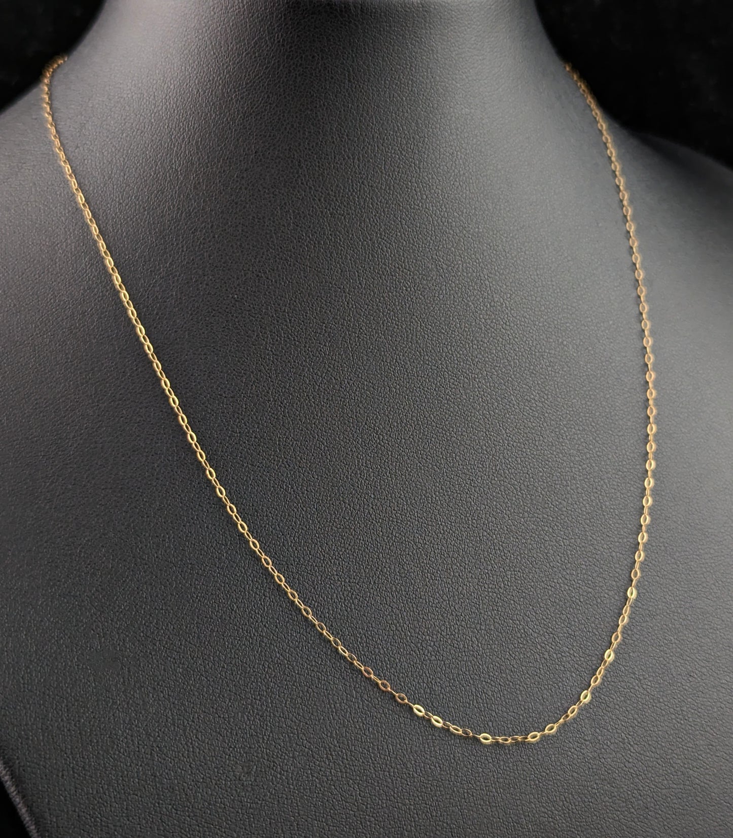 Vintage 9ct yellow gold trace chain necklace, dainty, fine