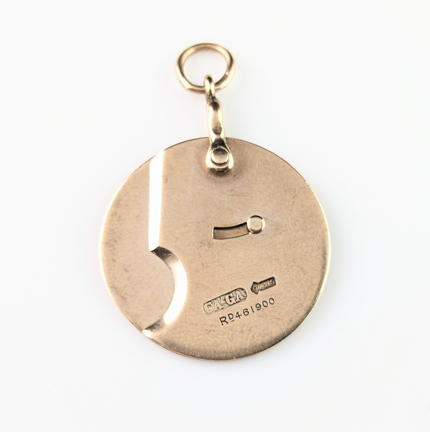 Antique 9ct gold Cigar cutter pendant, Asprey