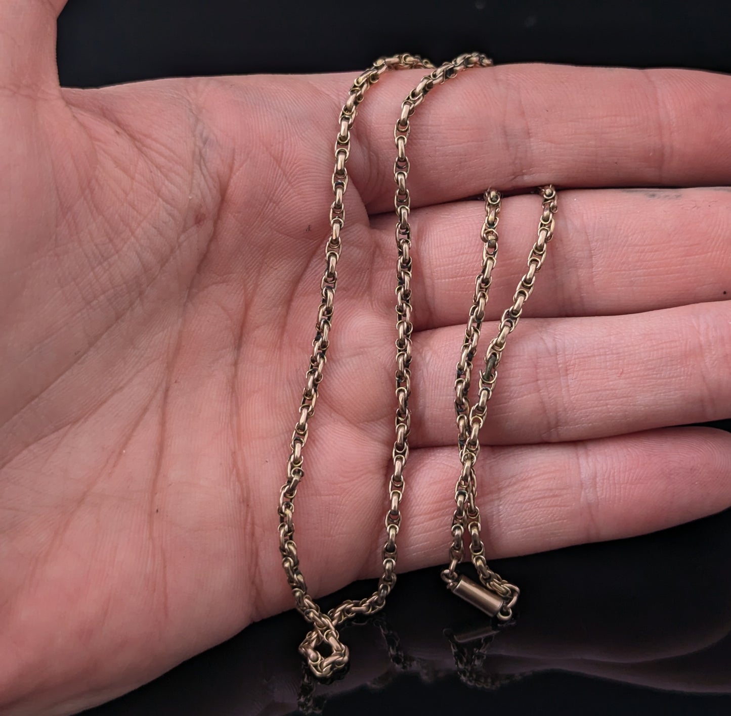 Antique 9ct gold Double Rolo link chain necklace
