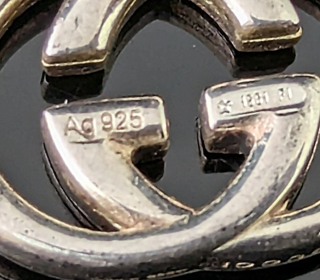 Vintage Gucci sterling silver dangle earrings, interlocking G
