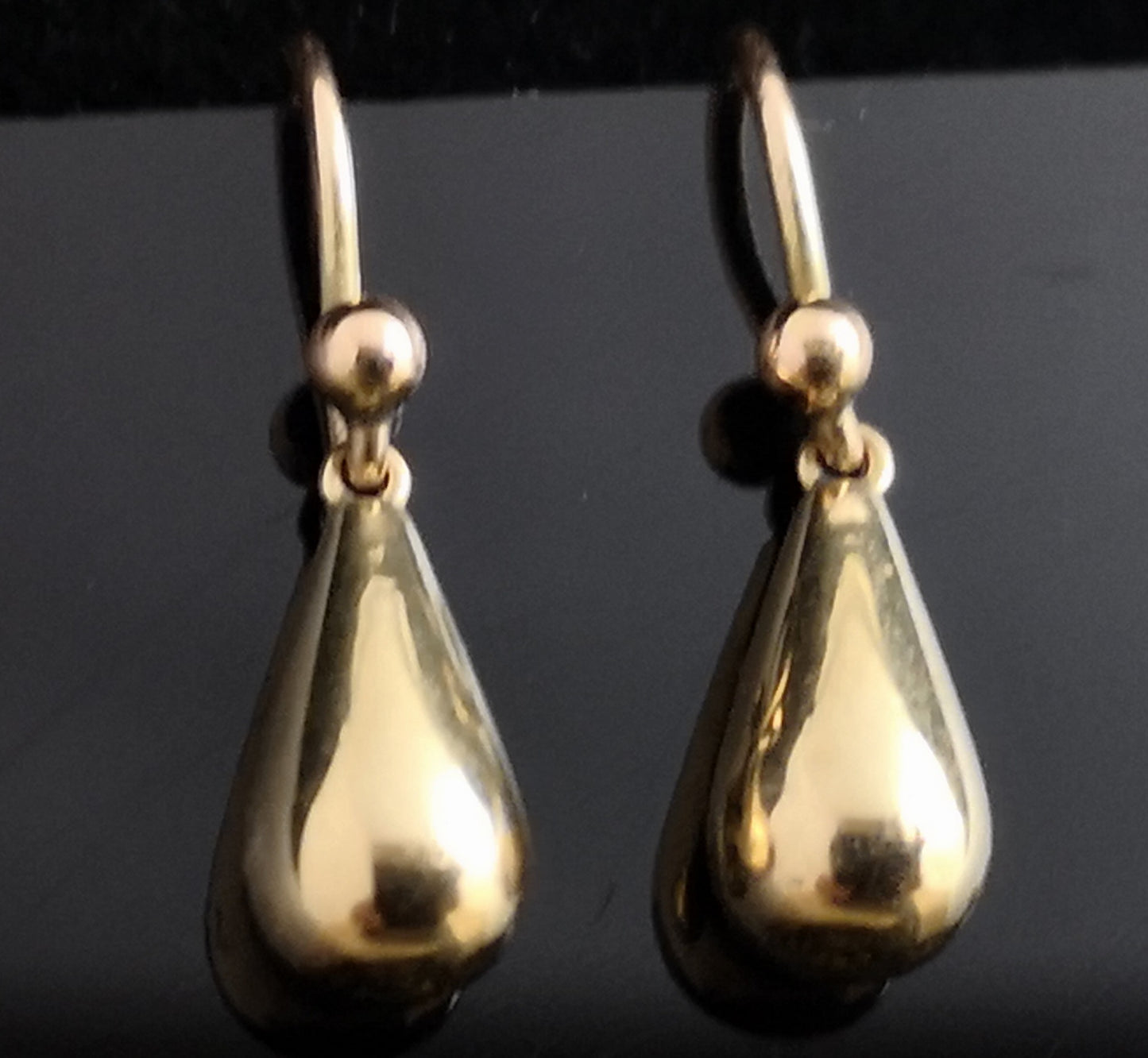 Antique Victorian 9ct gold drop earrings
