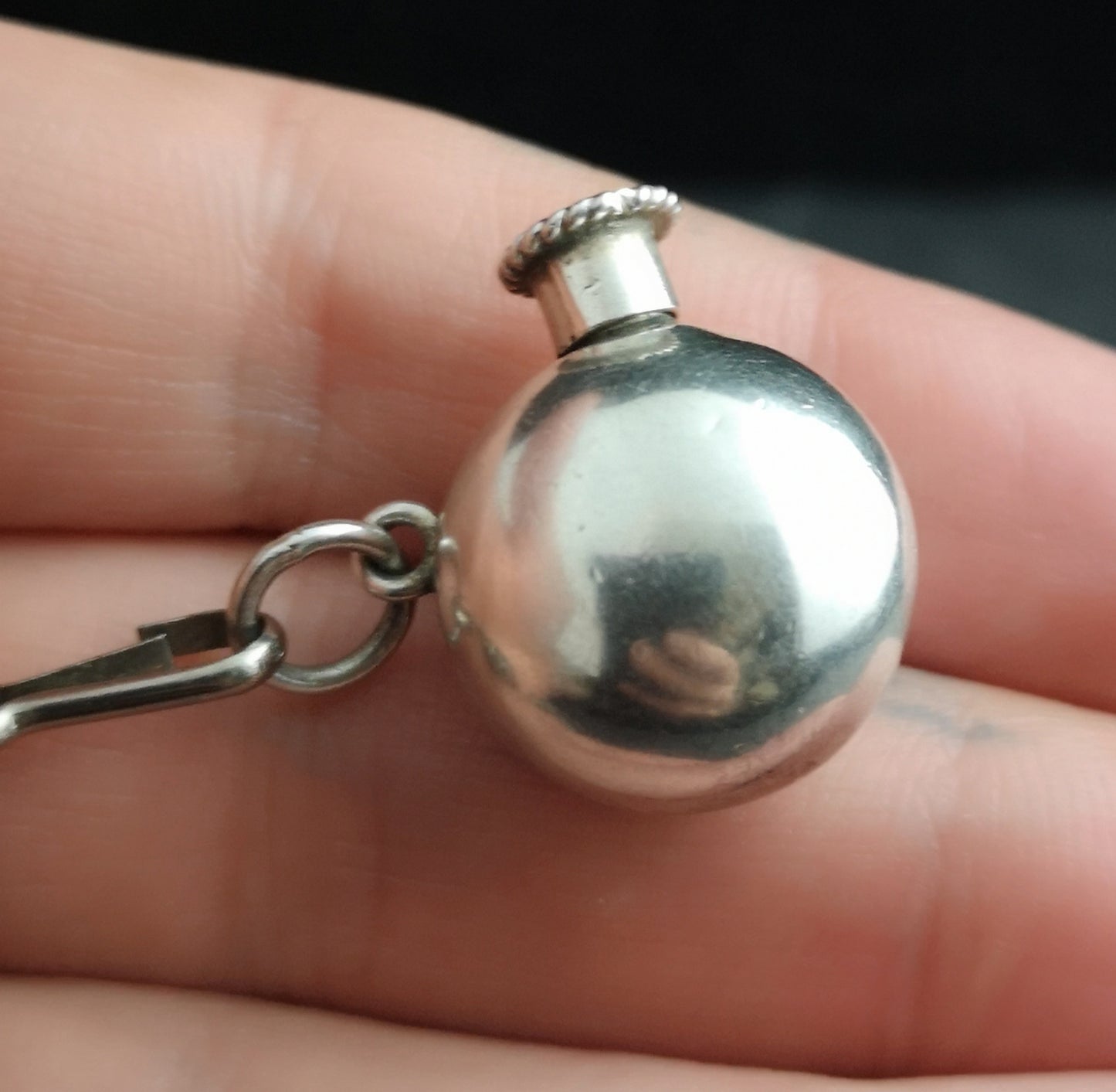 Antique Victorian silver chatelaine scent bottle
