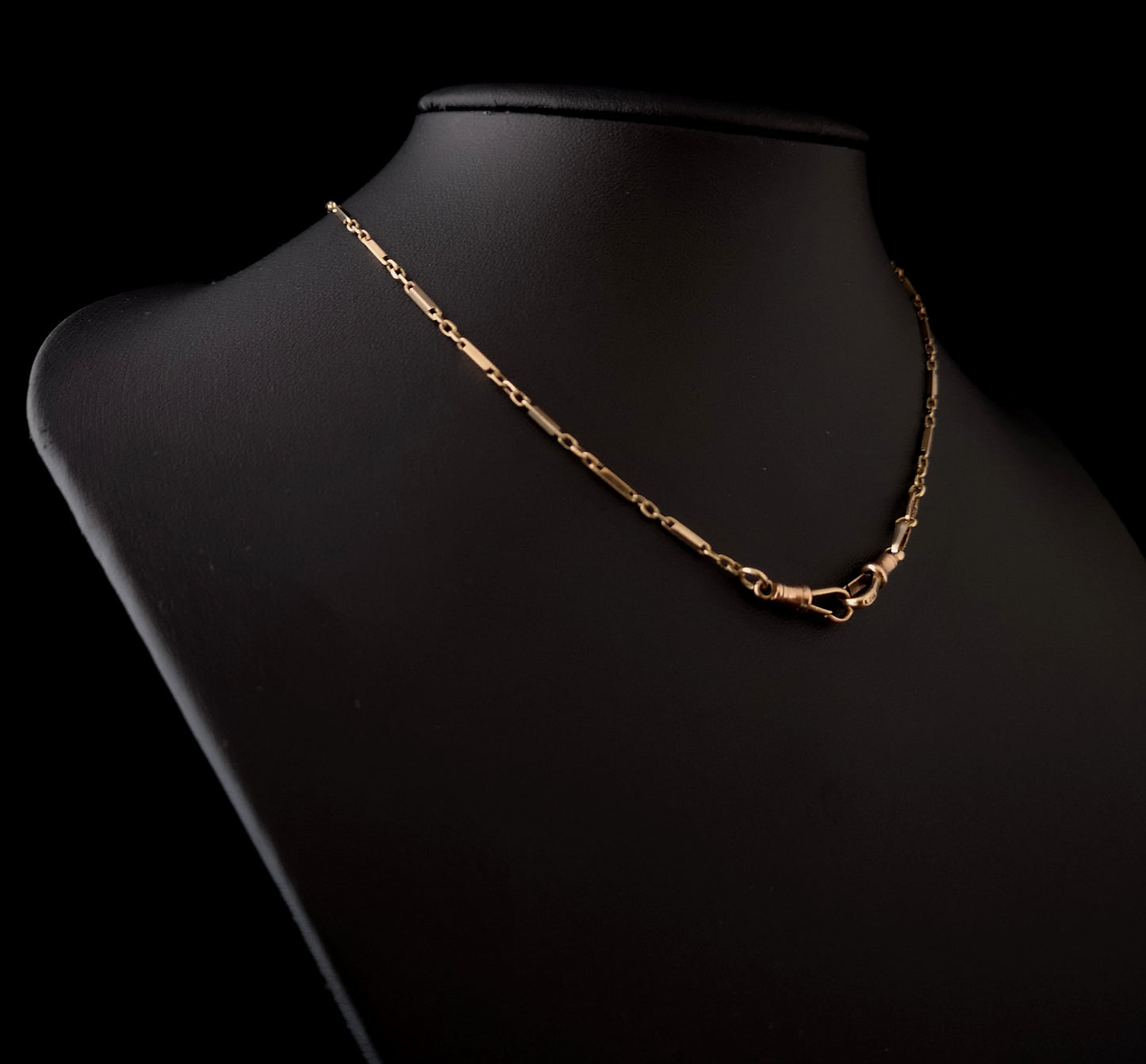 Vintage Art Deco 9ct gold watch chain, Albert