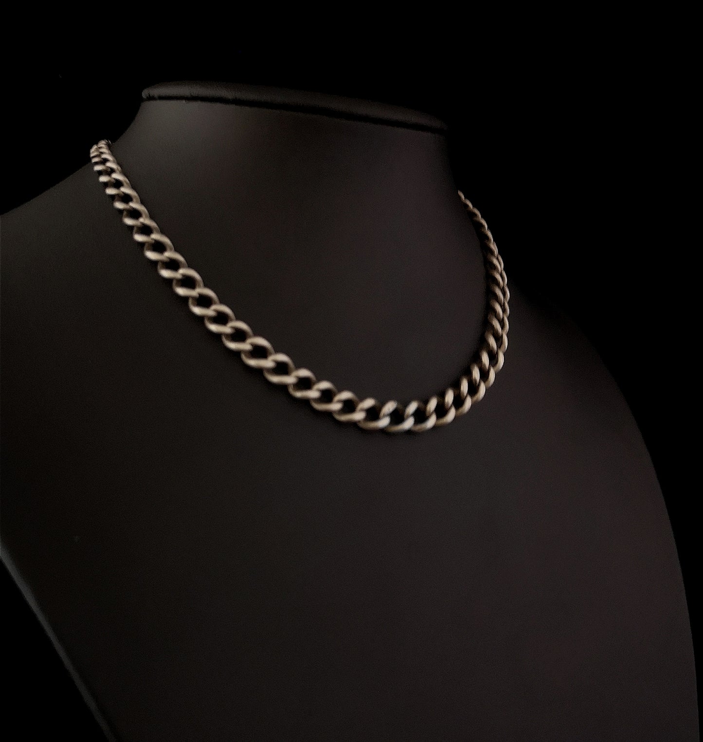 Antique Victorian silver albert chain, watch chain