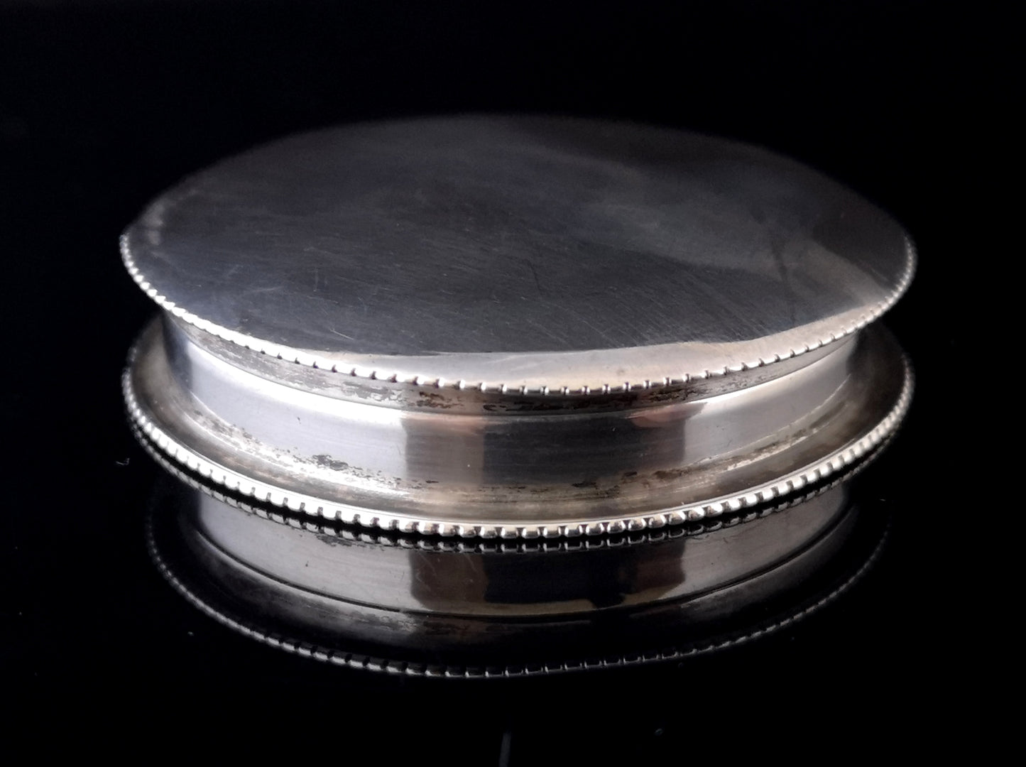 Antique silver snuff box, George III revival