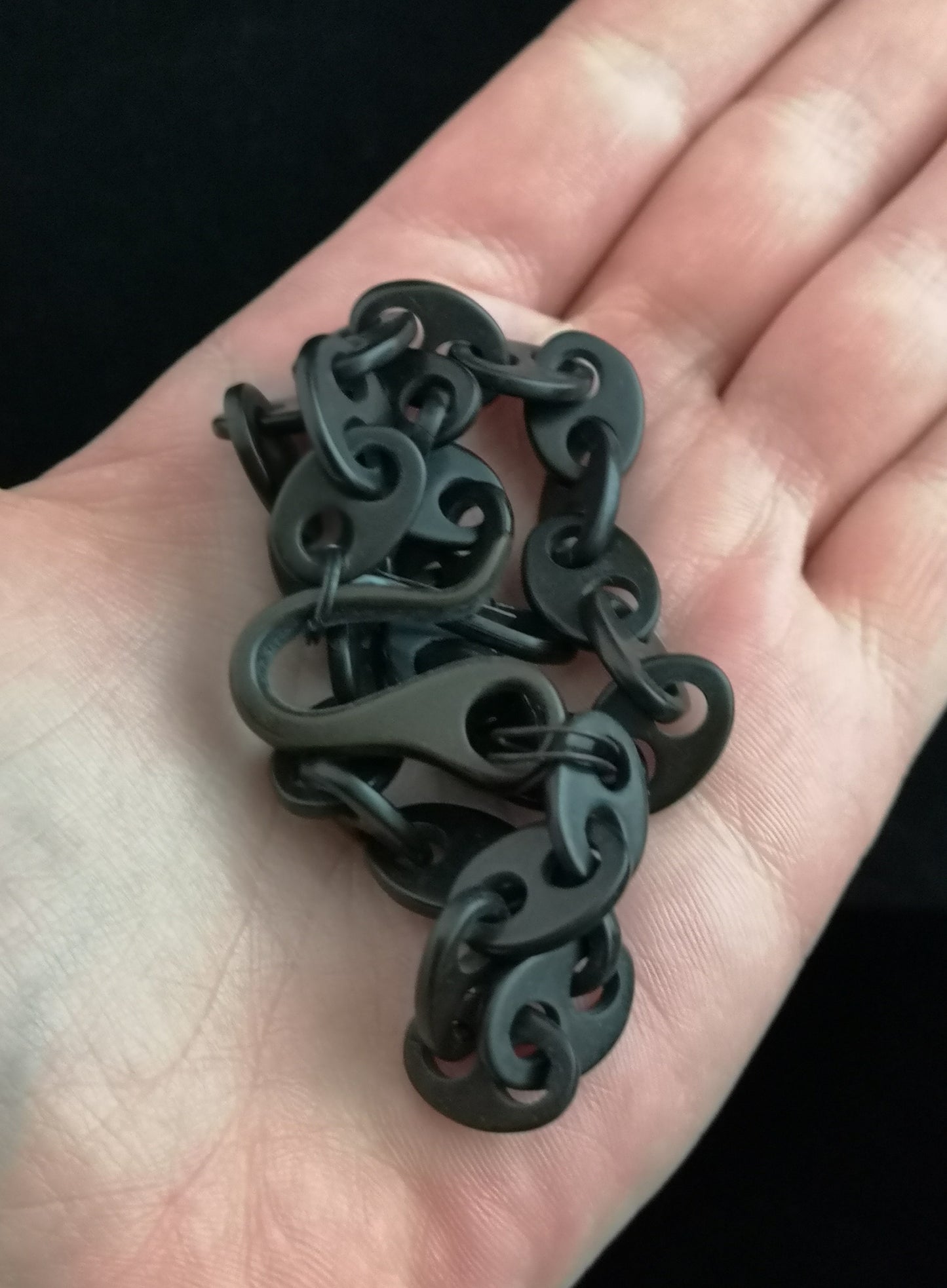 Victorian vulcanite watch chain, Albert chain