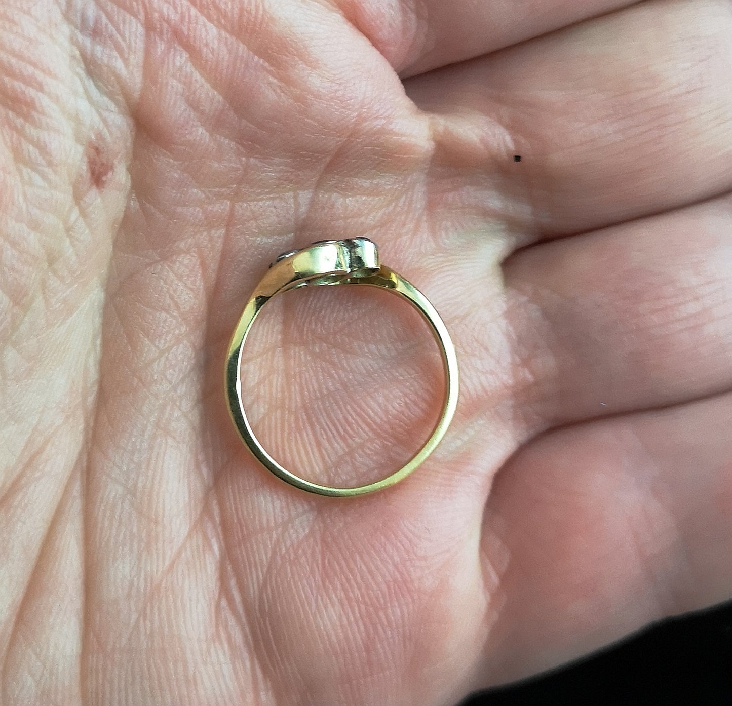 Art Deco Sapphire and Diamond trilogy ring, 18ct gold