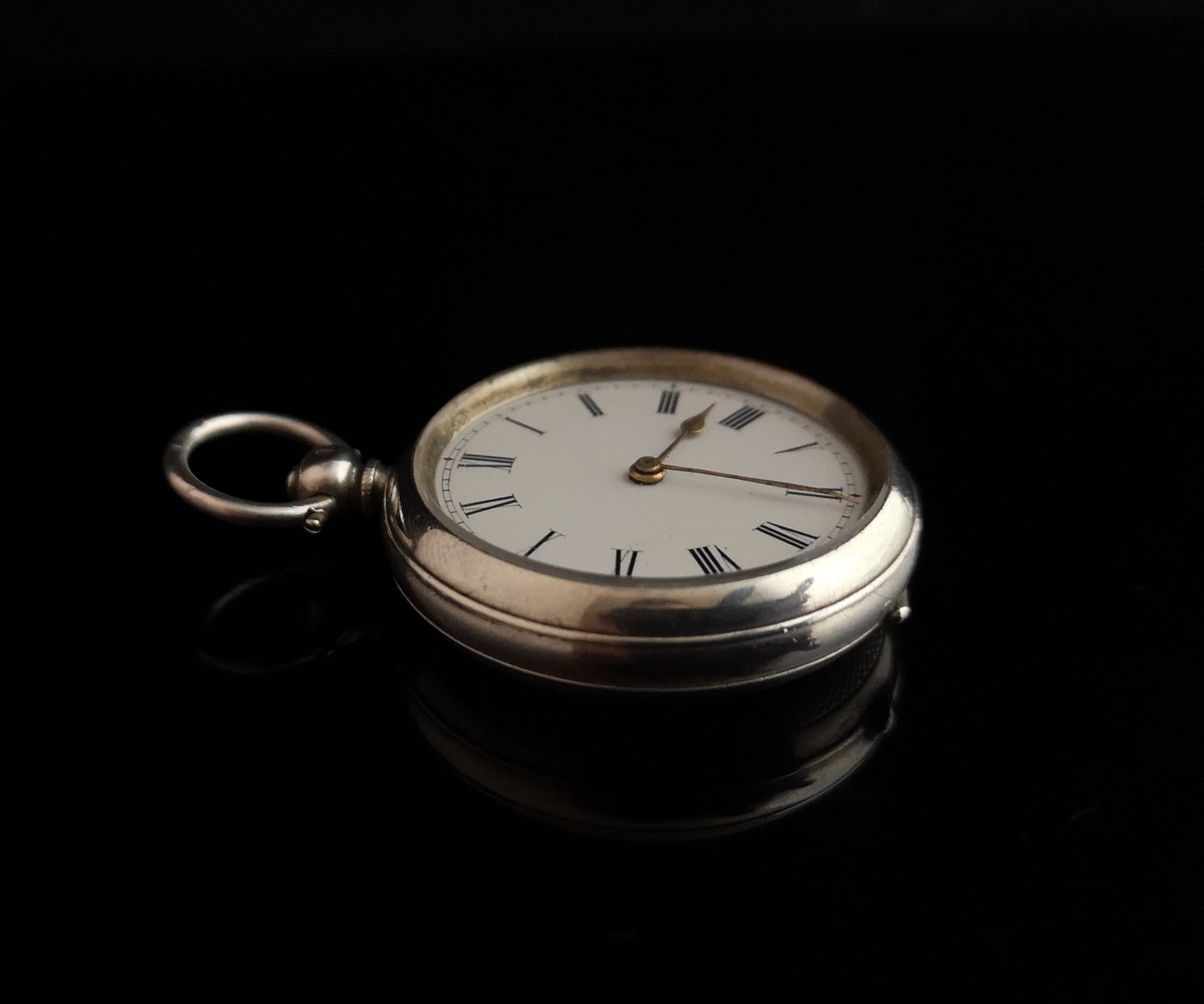 Antique ladies pocket watch, fine silver