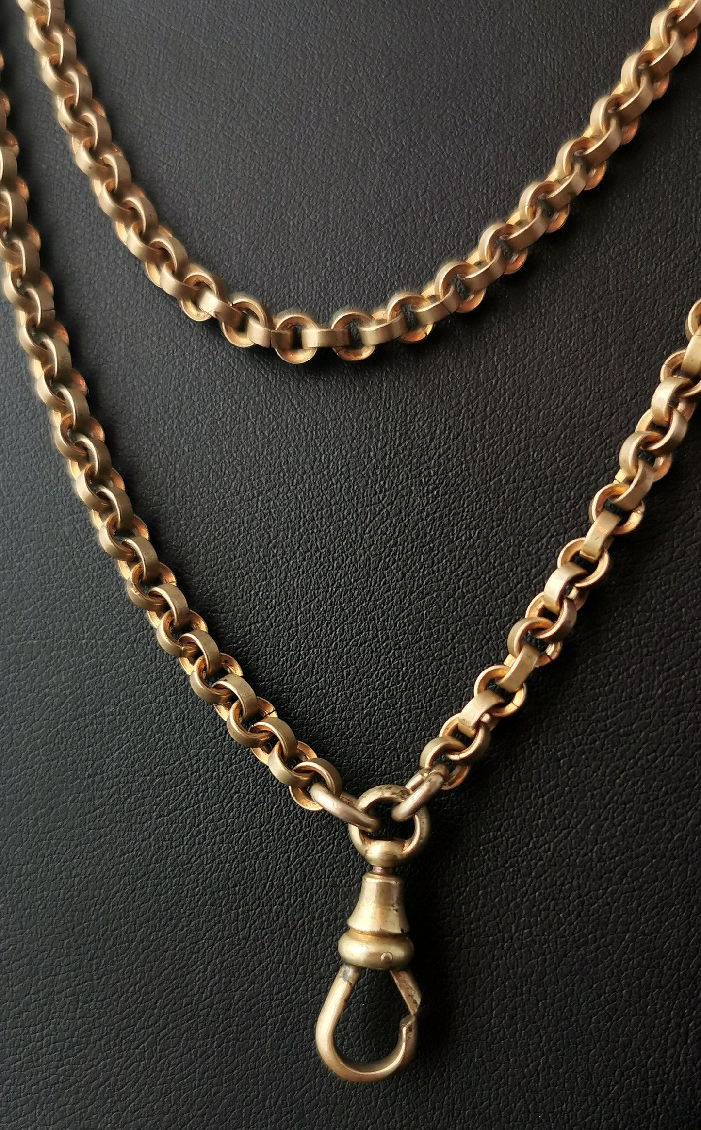 Antique Georgian longuard chain, muff chain necklace