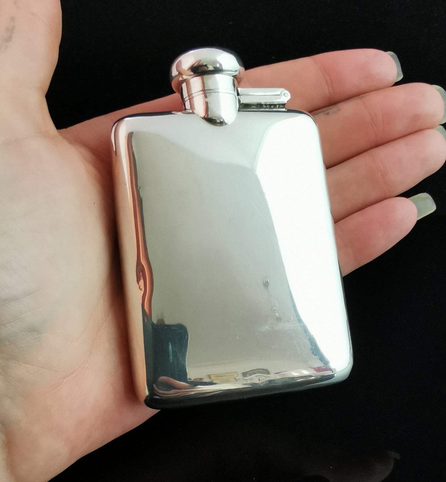 Vintage sterling silver hip flask, 1930's