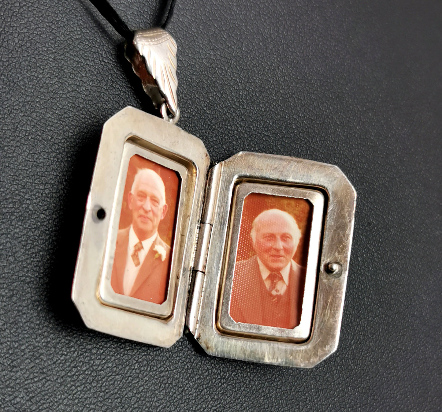 Vintage sterling silver locket, rectangular, 1970s