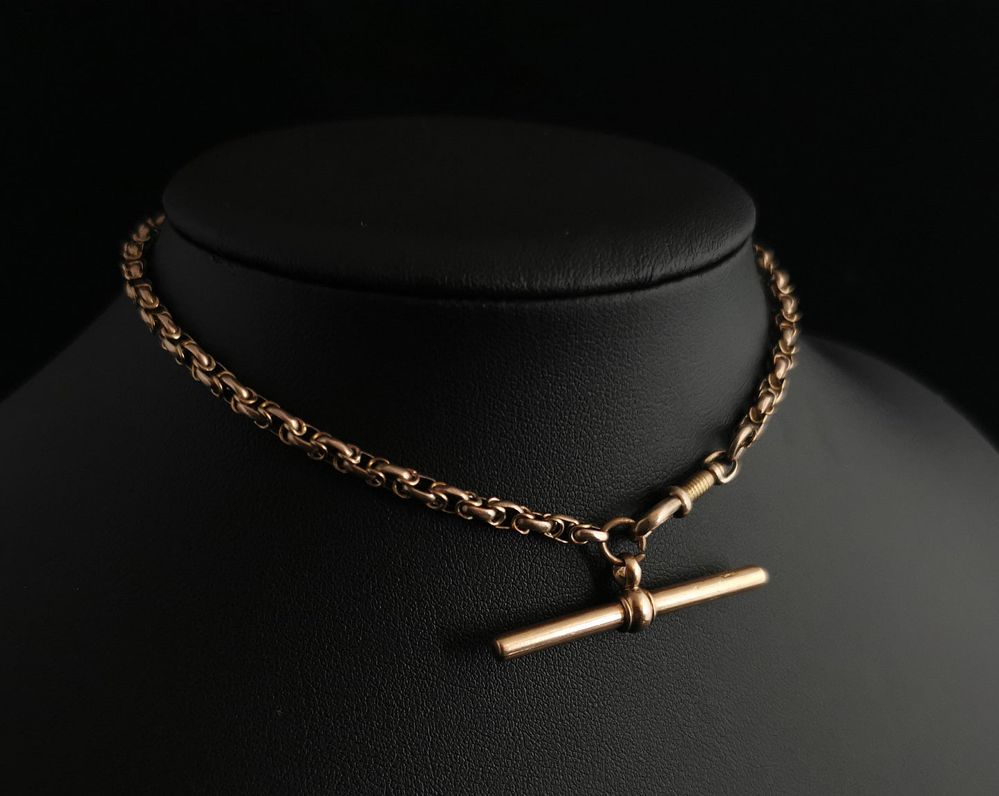 Antique 9ct gold fancy link watch chain, Albert chain