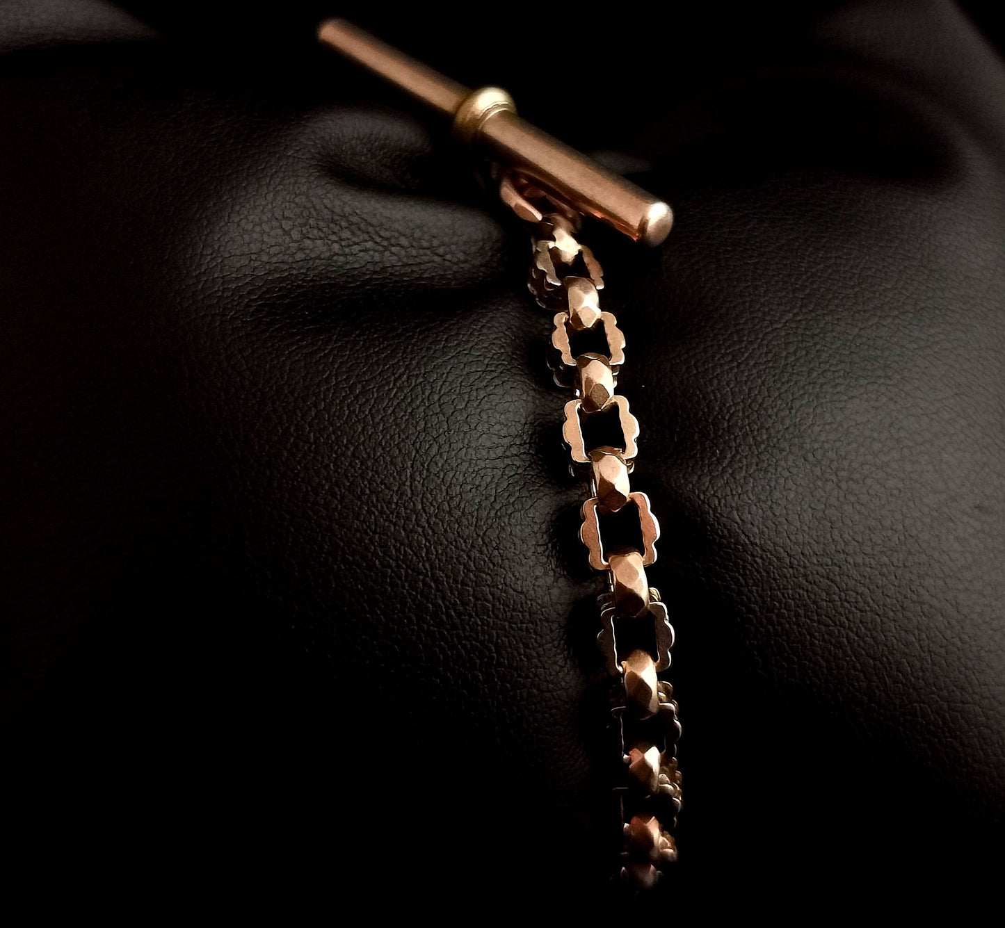 Antique 9ct gold fancy link watch chain, bracelet, Albert chain