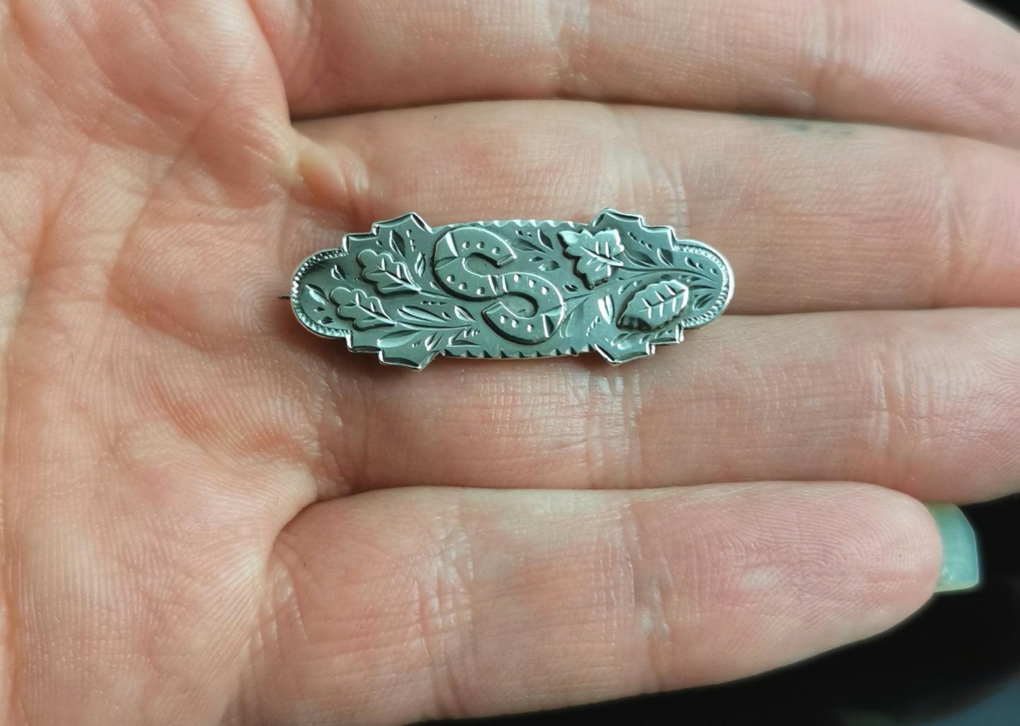 Antique Victorian silver Double horseshoe brooch