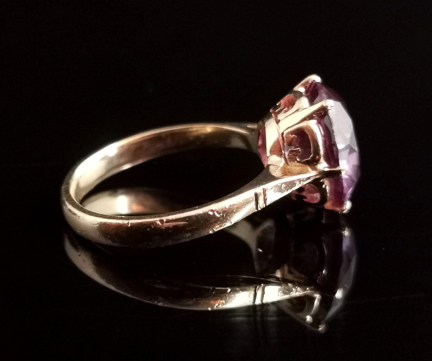 Vintage Colour change sapphire cocktail ring, 14ct gold, c1940s