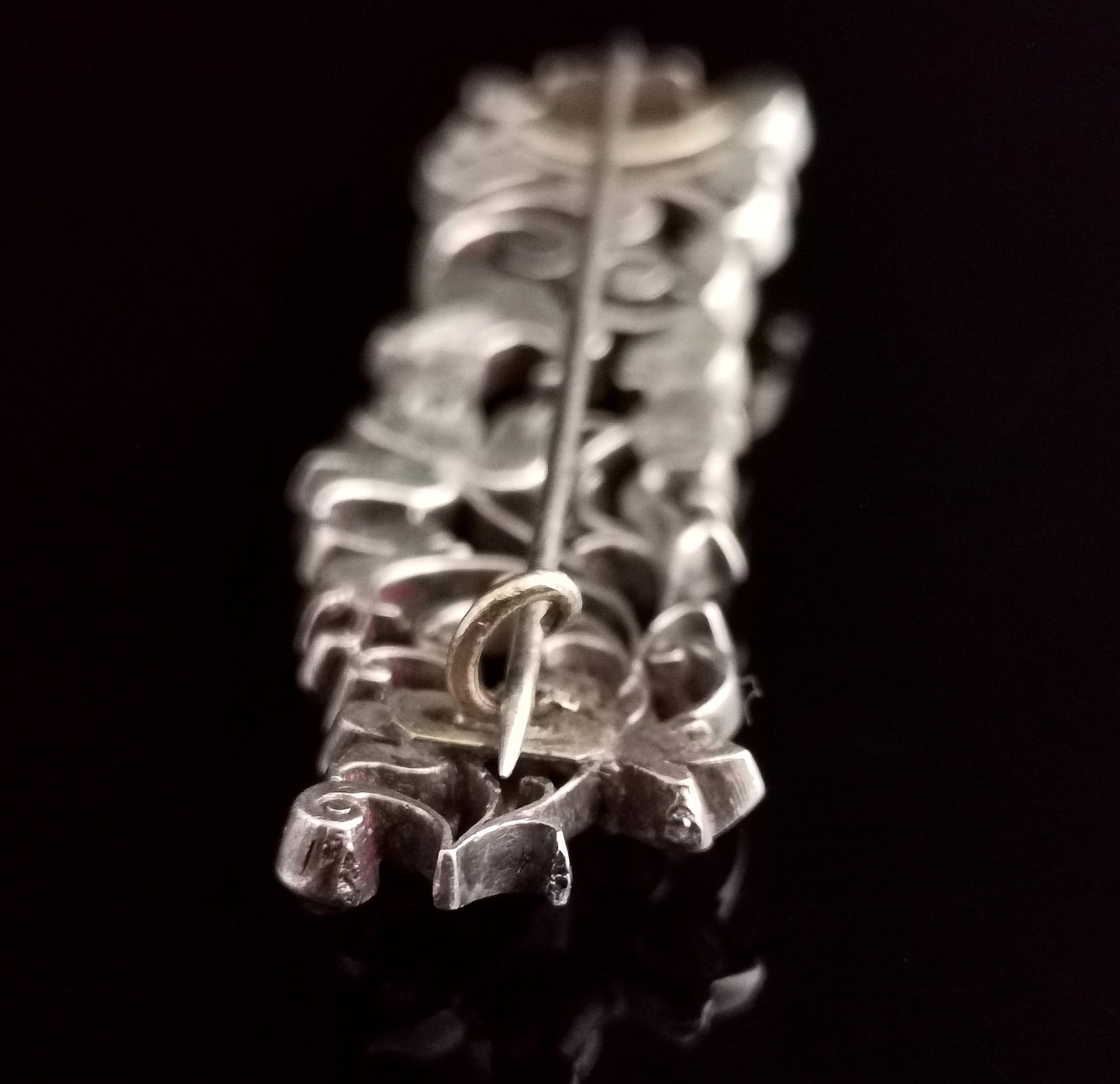 Antique Art Nouveau silver and paste brooch