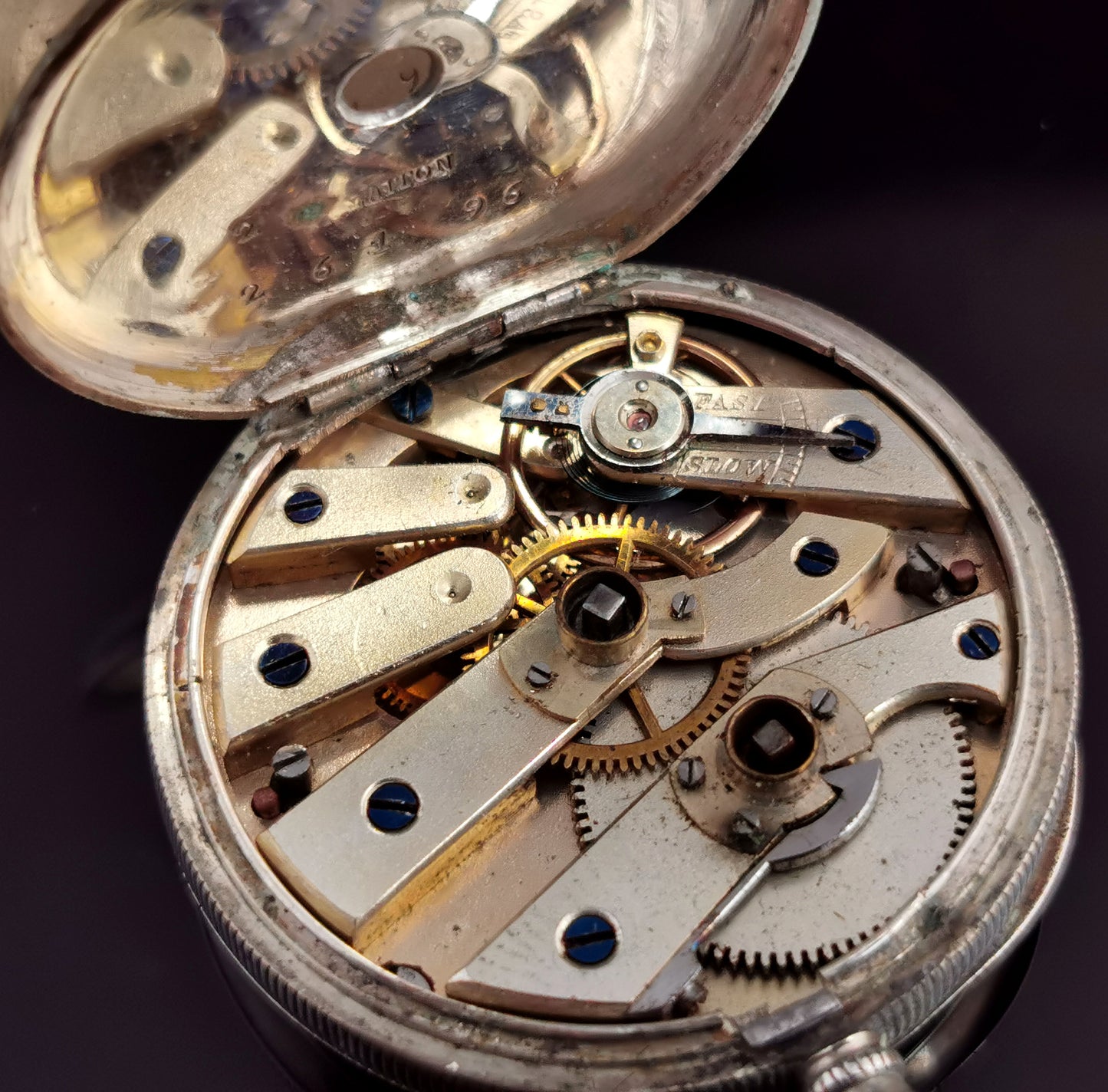 Antique silver fob watch, Ladies pocket watch, Edwardian