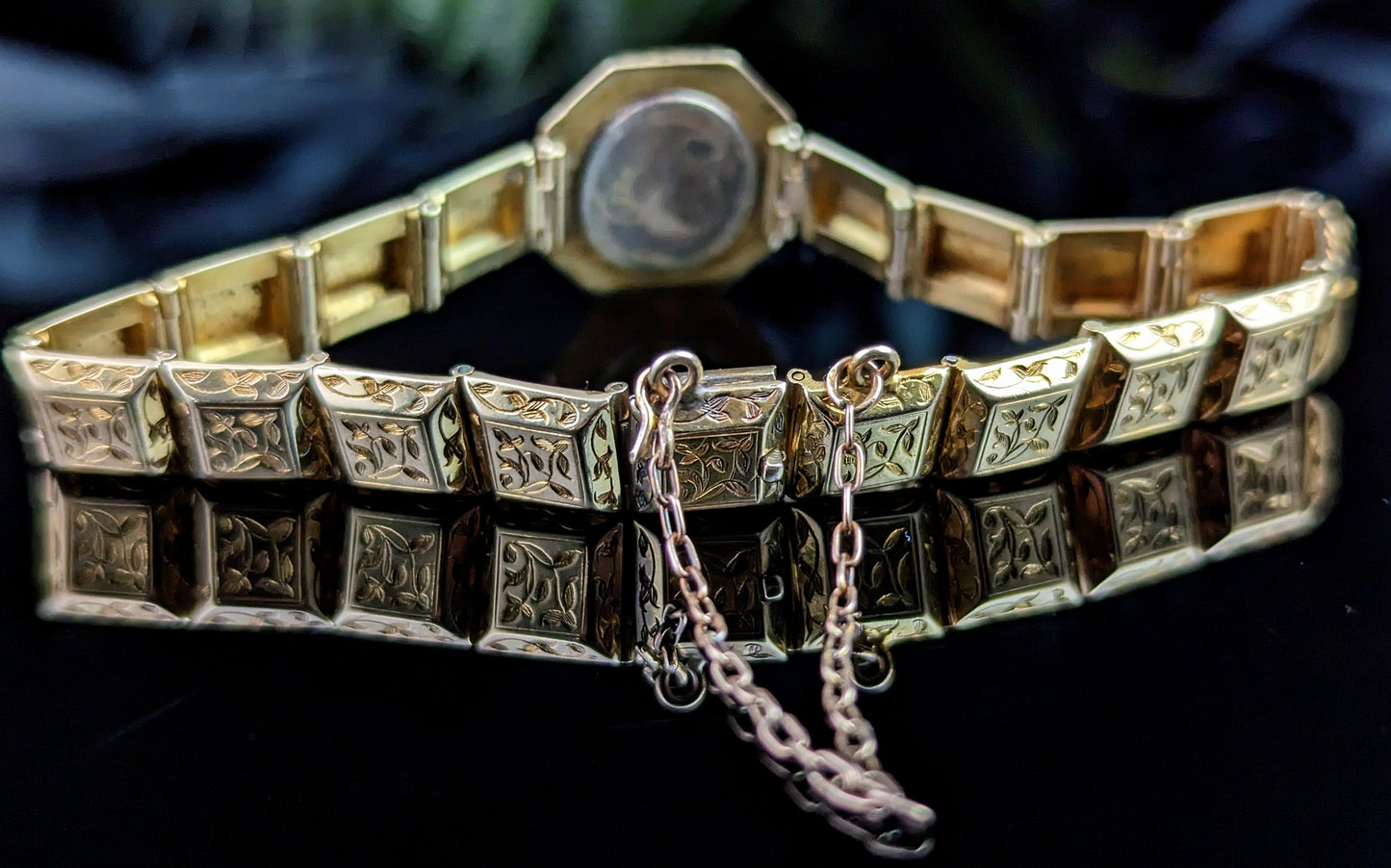Antique 18ct gold Mourning bracelet, Blue enamel, Victorian