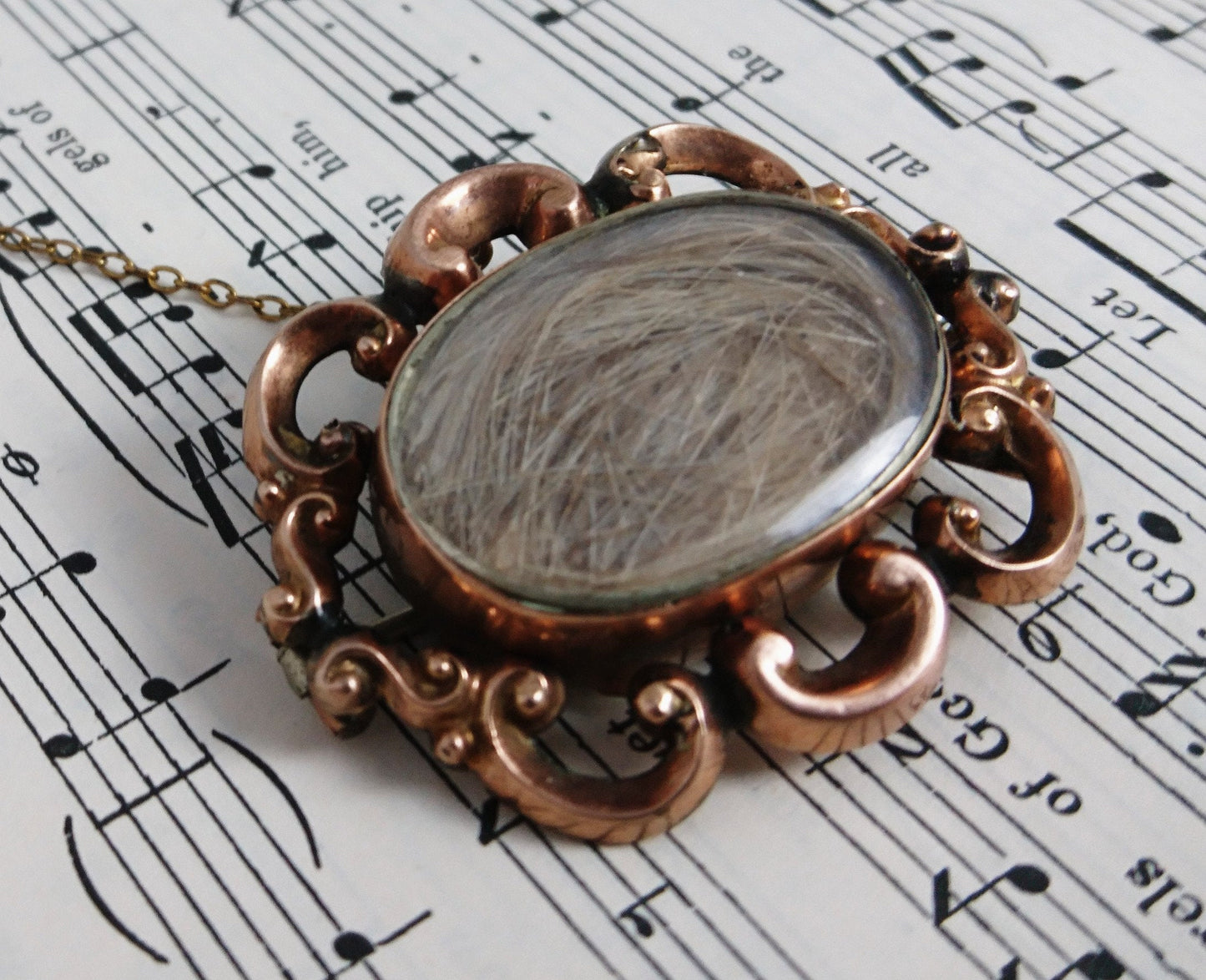 Victorian mourning brooch, double sided