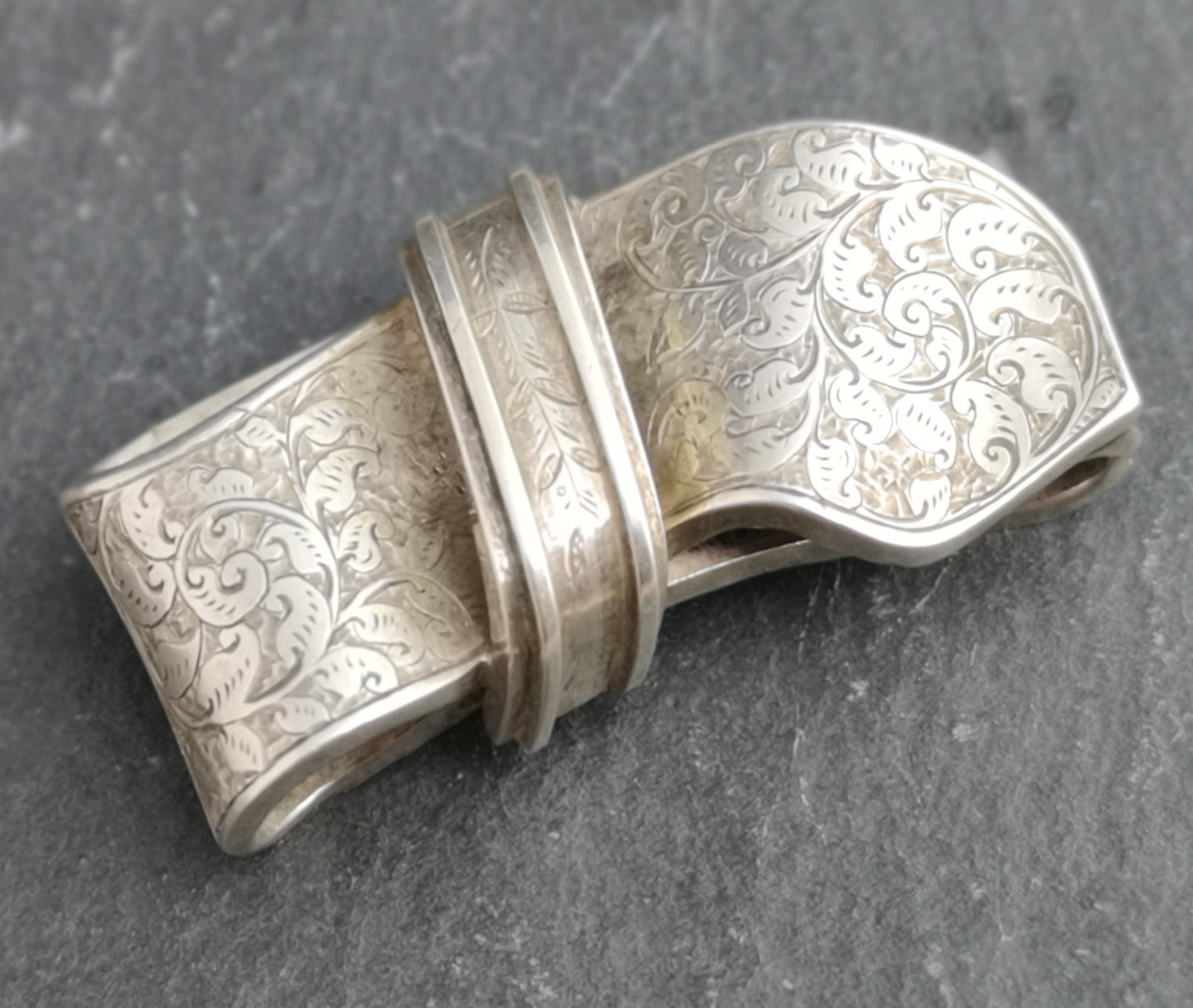 Antique Victorian silver aesthetic brooch, large