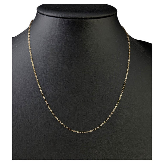 Vintage 9ct gold trace link chain necklace, dainty, fine, Skinny chain