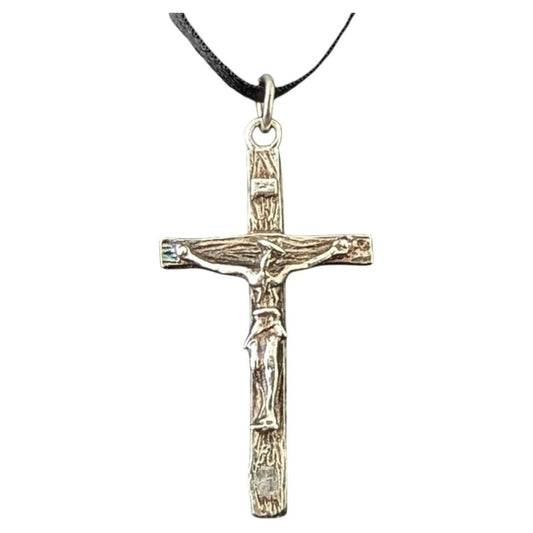Vintage sterling silver cross pendant, crucifix