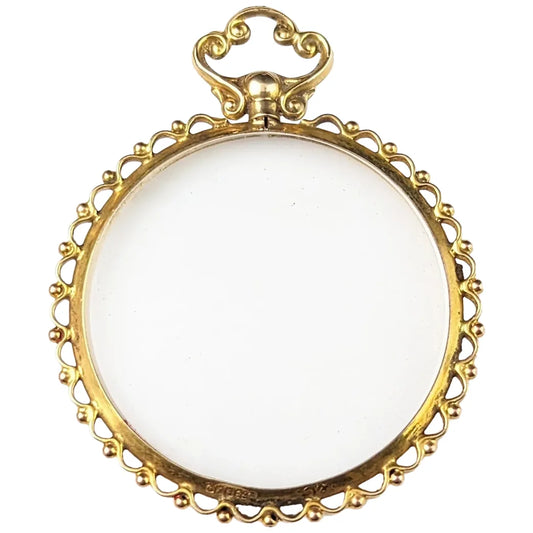 Antique 9ct gold locket pendant, Double sided, Glasgow