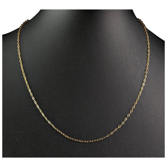 Antique 9ct gold trace link chain necklace, Edwardian