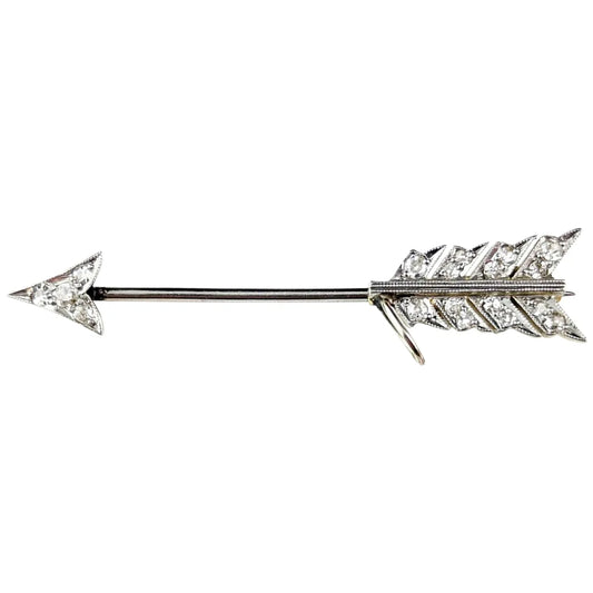 Antique Diamond Arrow pendant, 15ct gold and Platinum, Art Deco