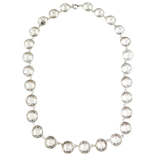 Antique Paste Riviere necklace, sterling silver, Edwardian