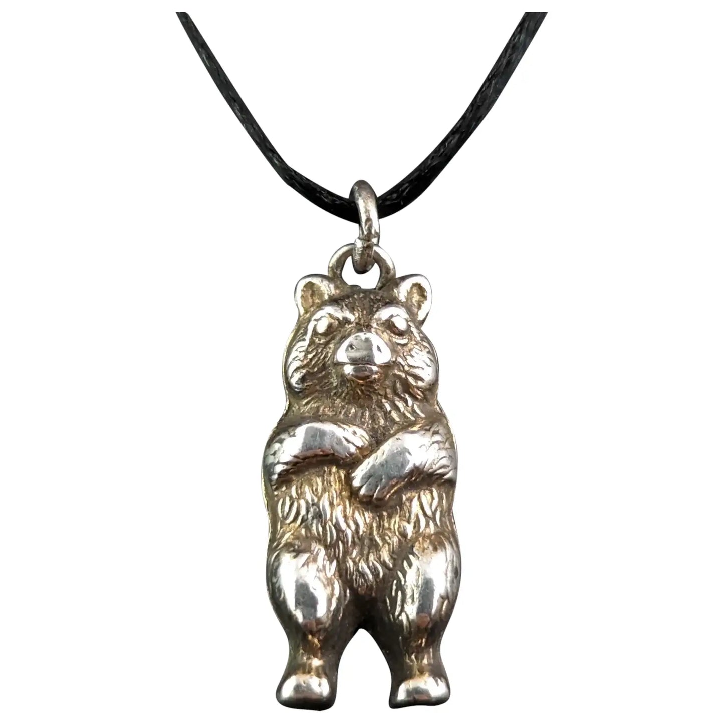 Antique Victorian sterling silver Bear charm, pendant