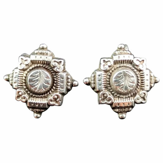 Antique Victorian sterling silver earrings, Aesthetic
