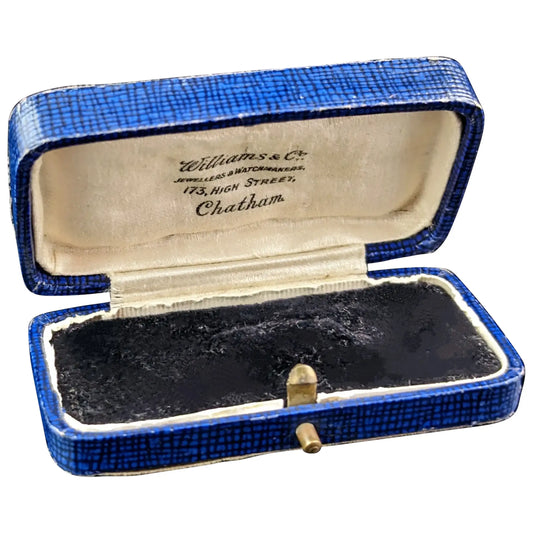 Antique leather covered jewellery box, Brooch box