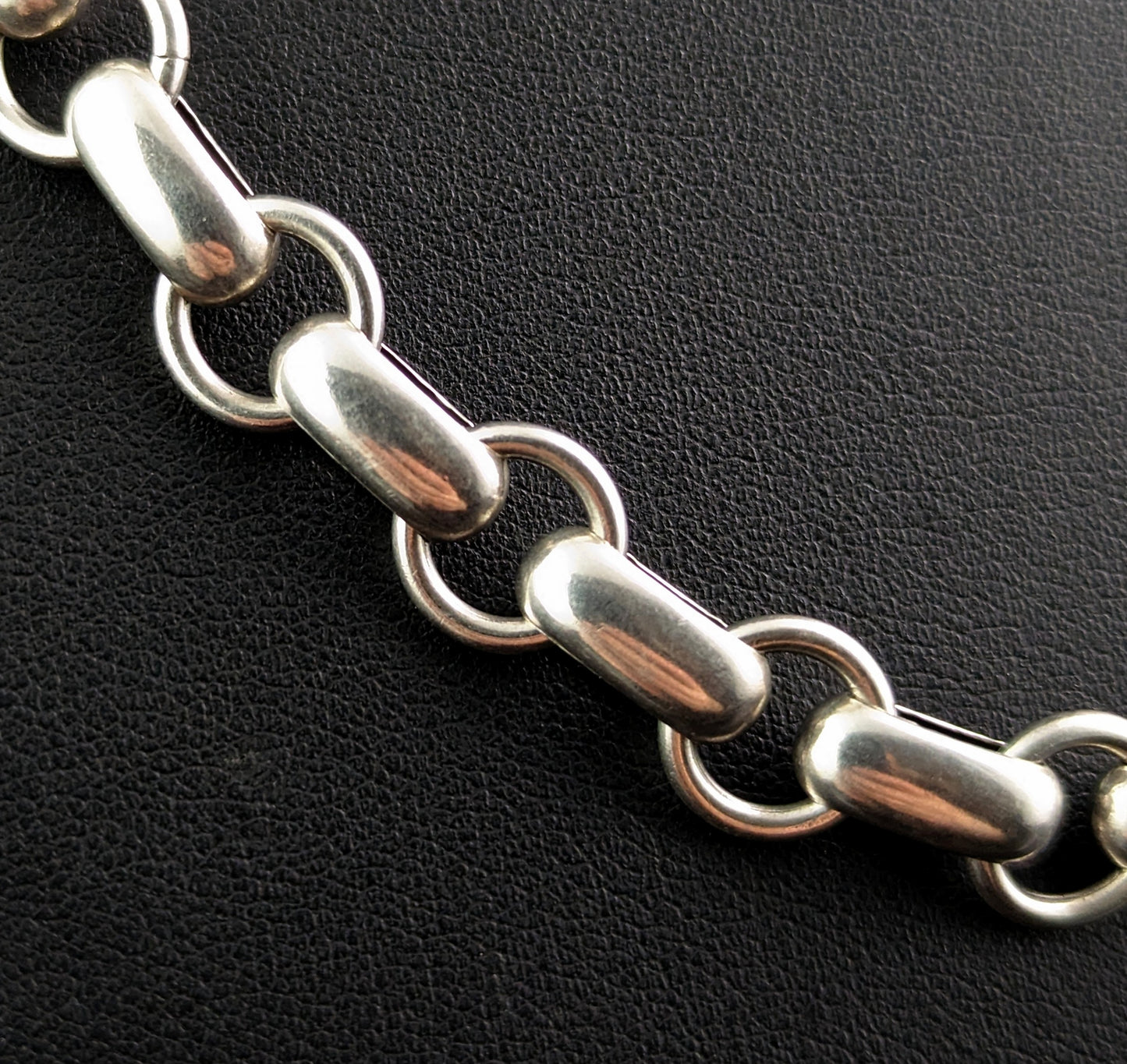 Antique silver book chain collar necklace, Victorian