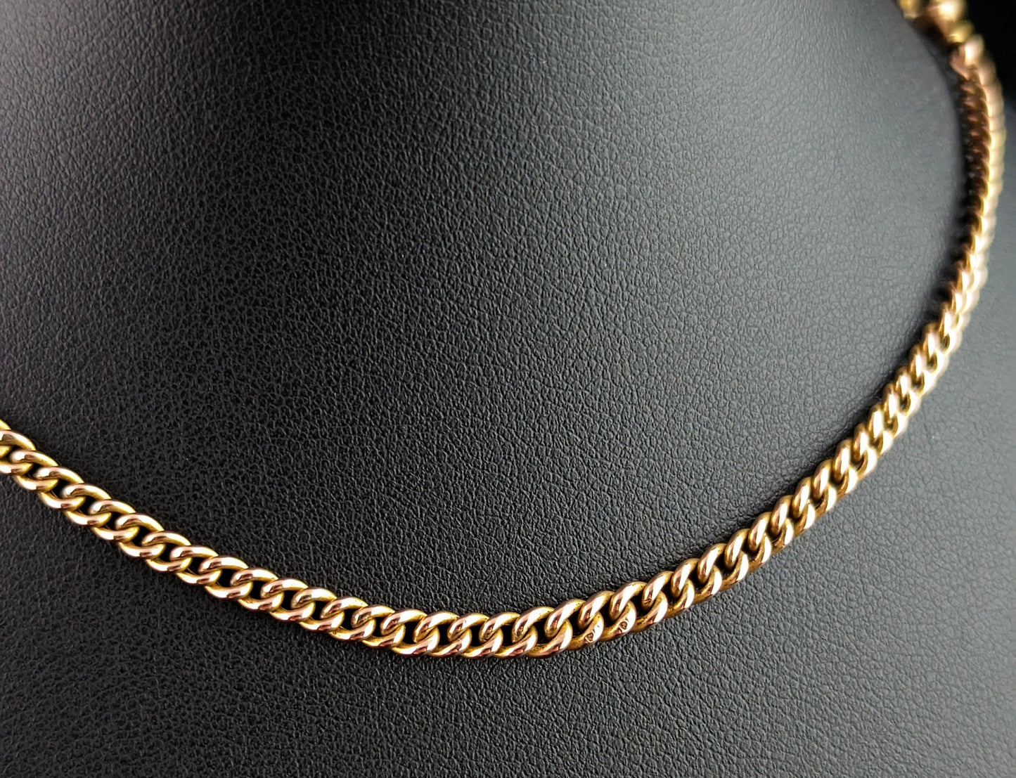 Antique 9ct gold Albert chain, watch chain, Art Deco