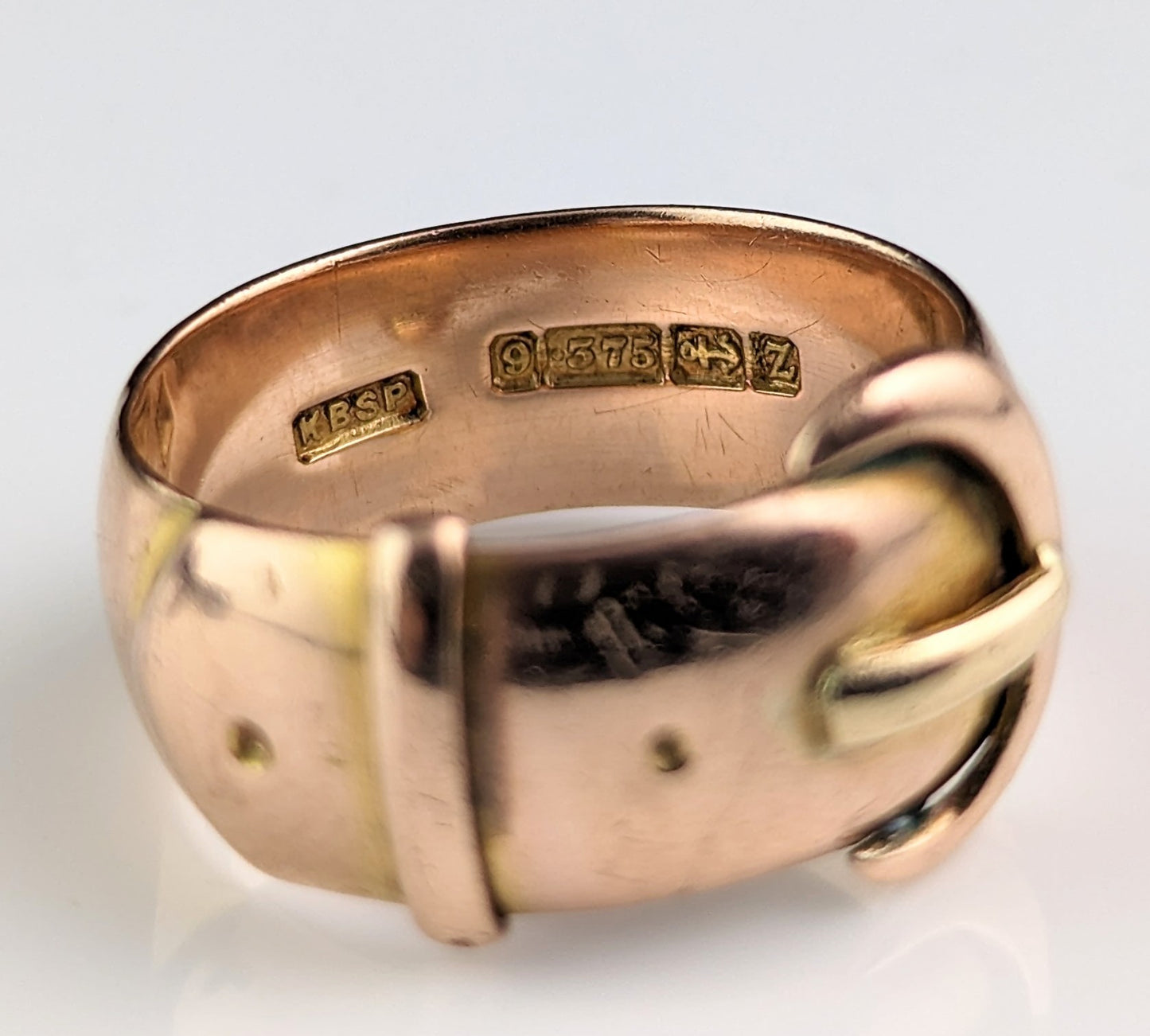 Antique 9ct gold chunky buckle ring, Victorian