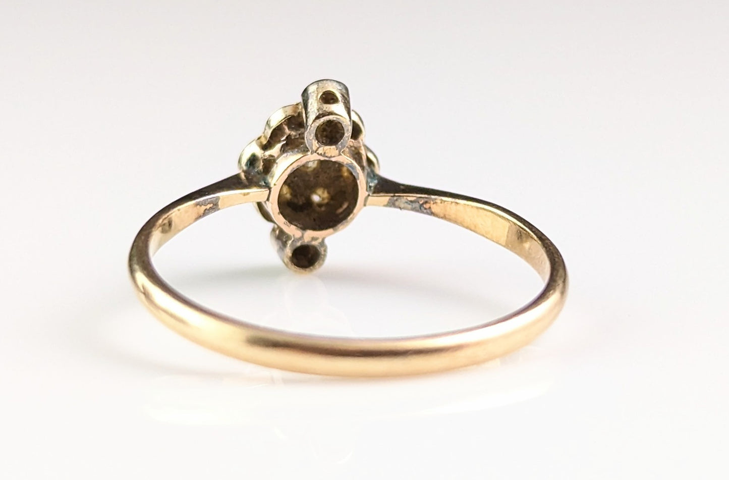 Vintage Art Deco paste navette ring, 9ct gold