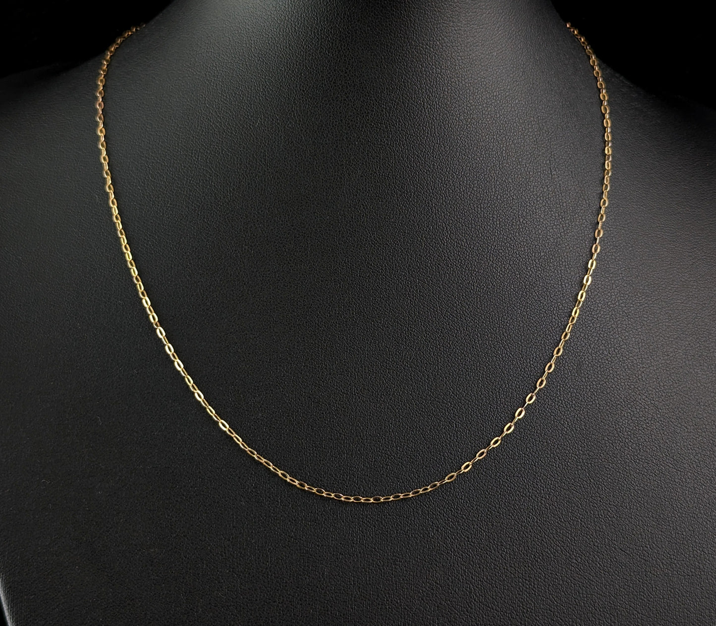 Antique 9ct gold trace link chain necklace, Edwardian