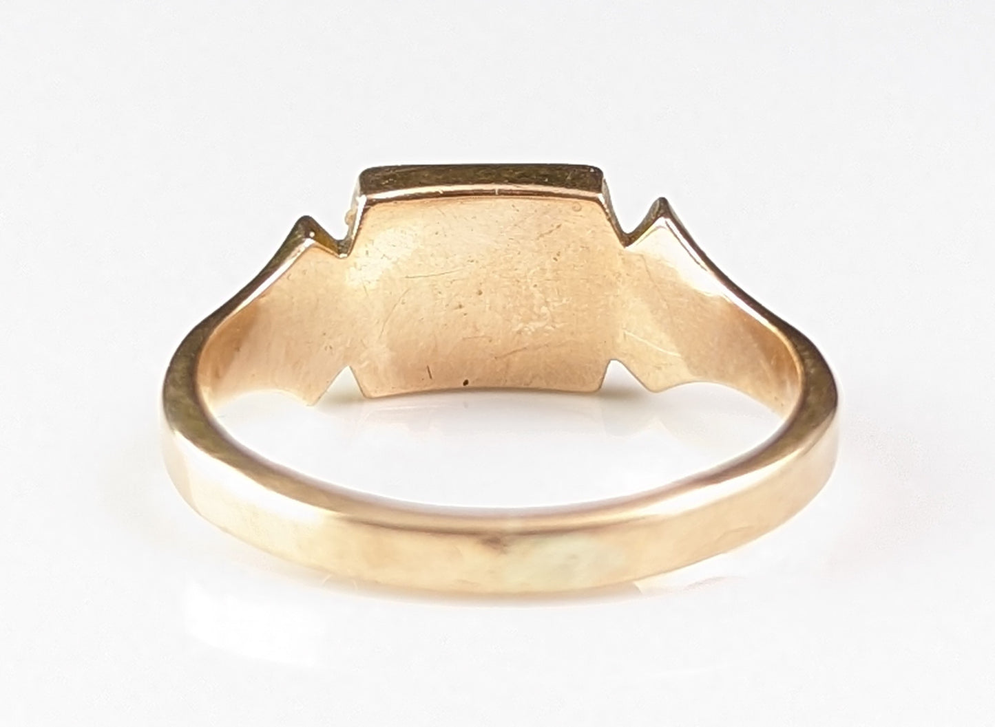 Vintage Banded Agate signet ring, Art Deco, 9ct gold