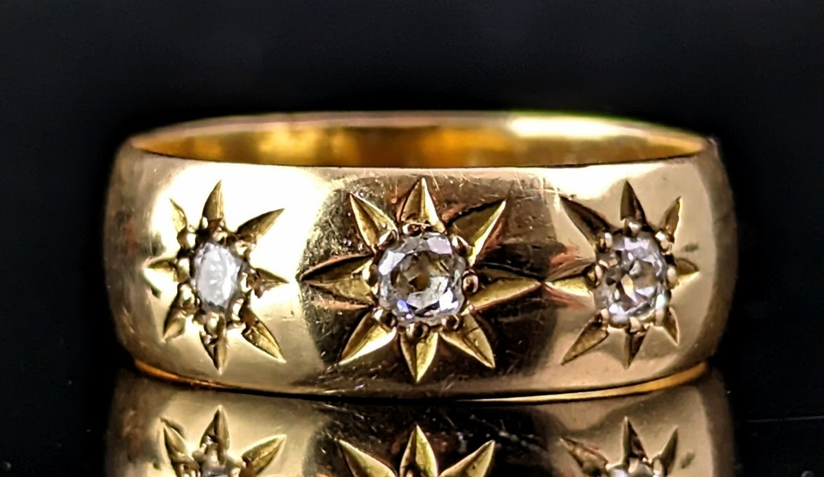 Gypsy Setting Diamond Antique 18ct gold Diamond Gypsy set ring, Star, Victorian – StolenAttic