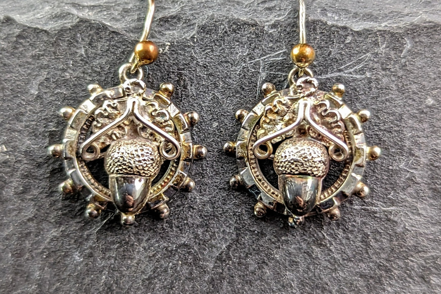 Antique Victorian sterling silver Acorn earrings
