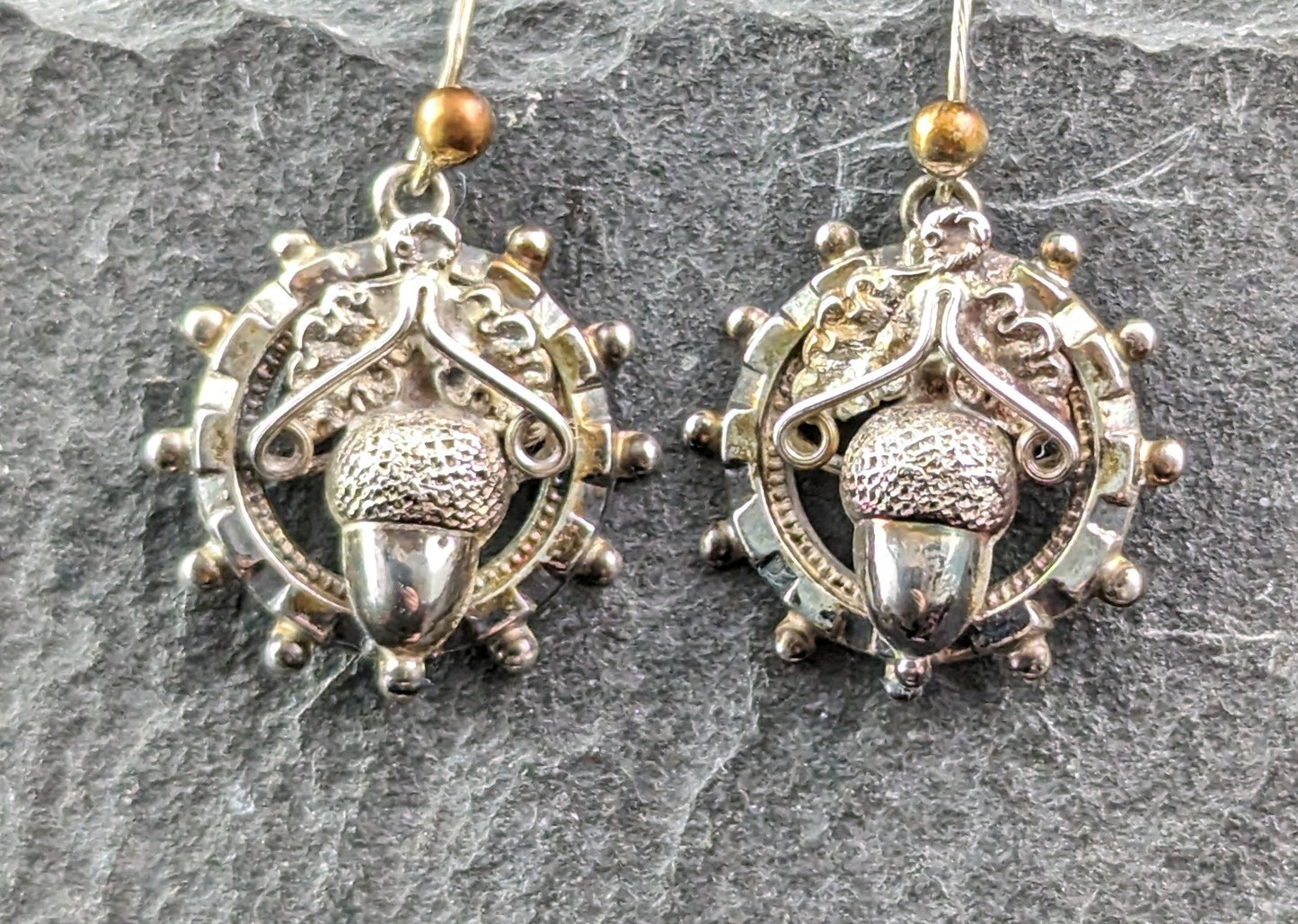 Antique Victorian sterling silver Acorn earrings