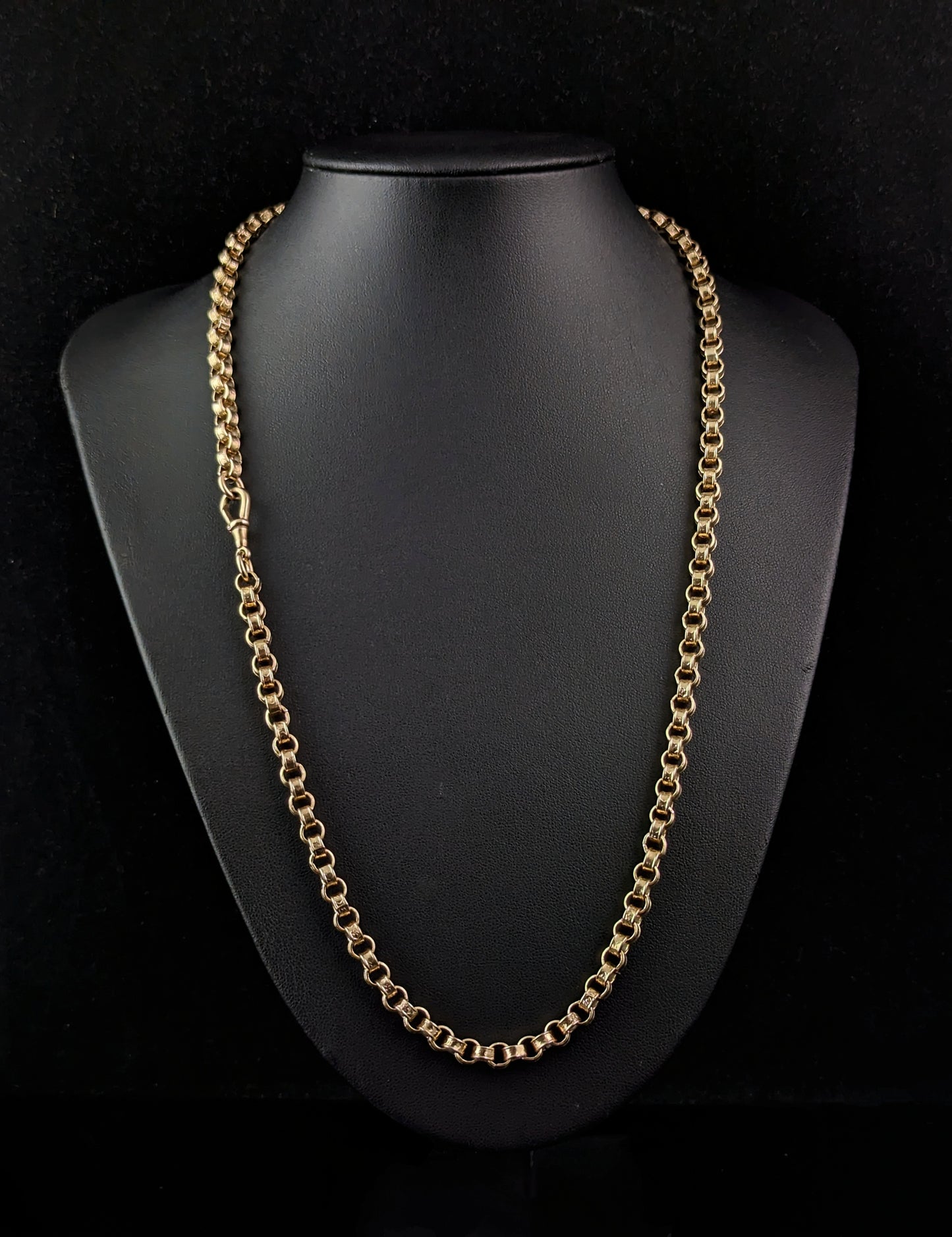 Antique 9ct gold Fancy rolo link chain necklace, Victorian