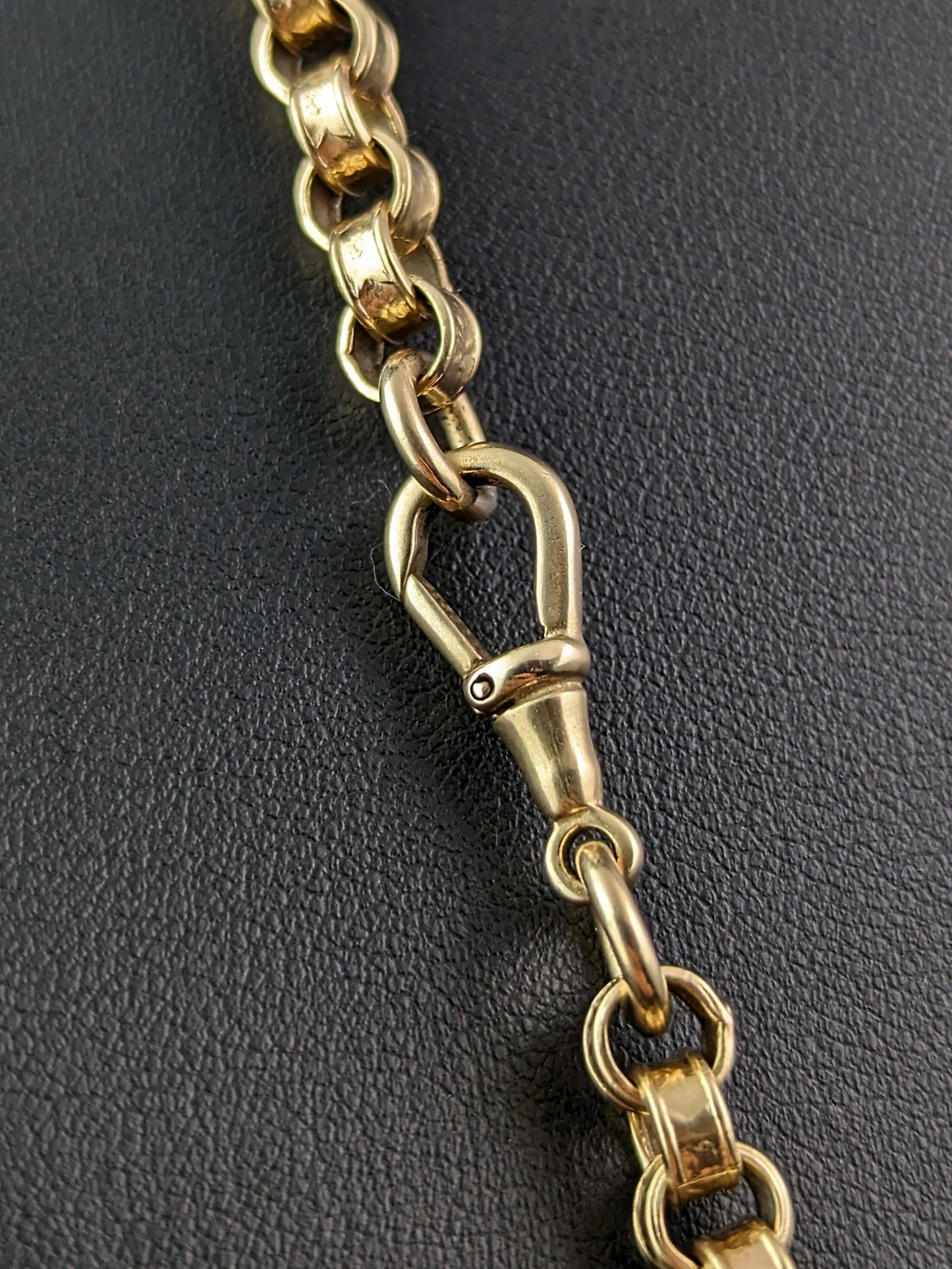 Antique 9ct gold Fancy rolo link chain necklace, Victorian