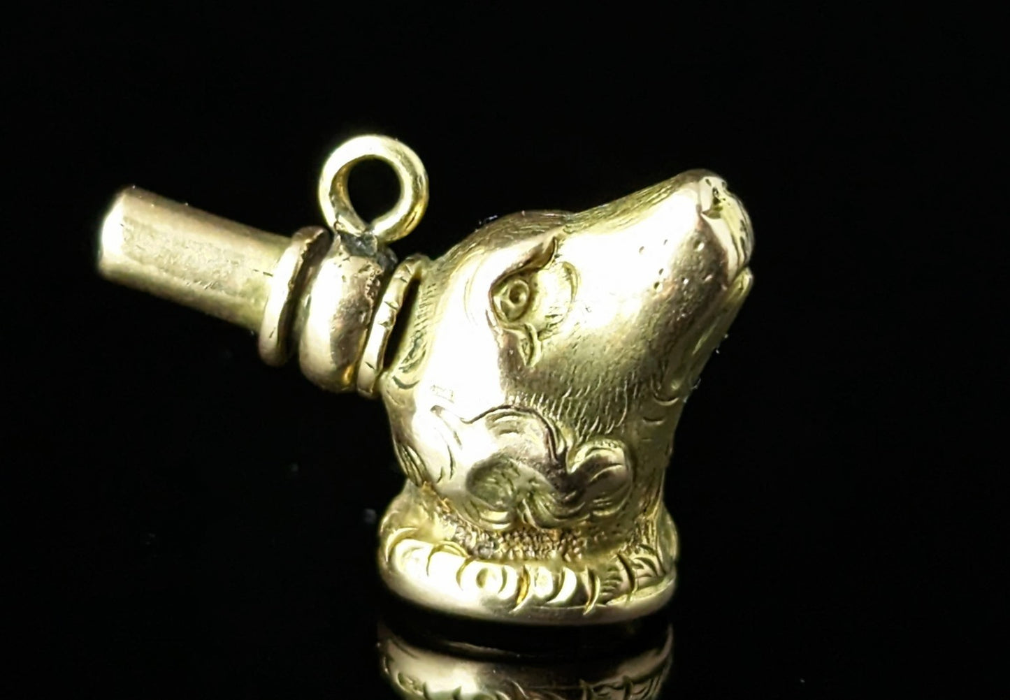 Antique 9ct gold Dog watch key fob, Citrine, Victorian