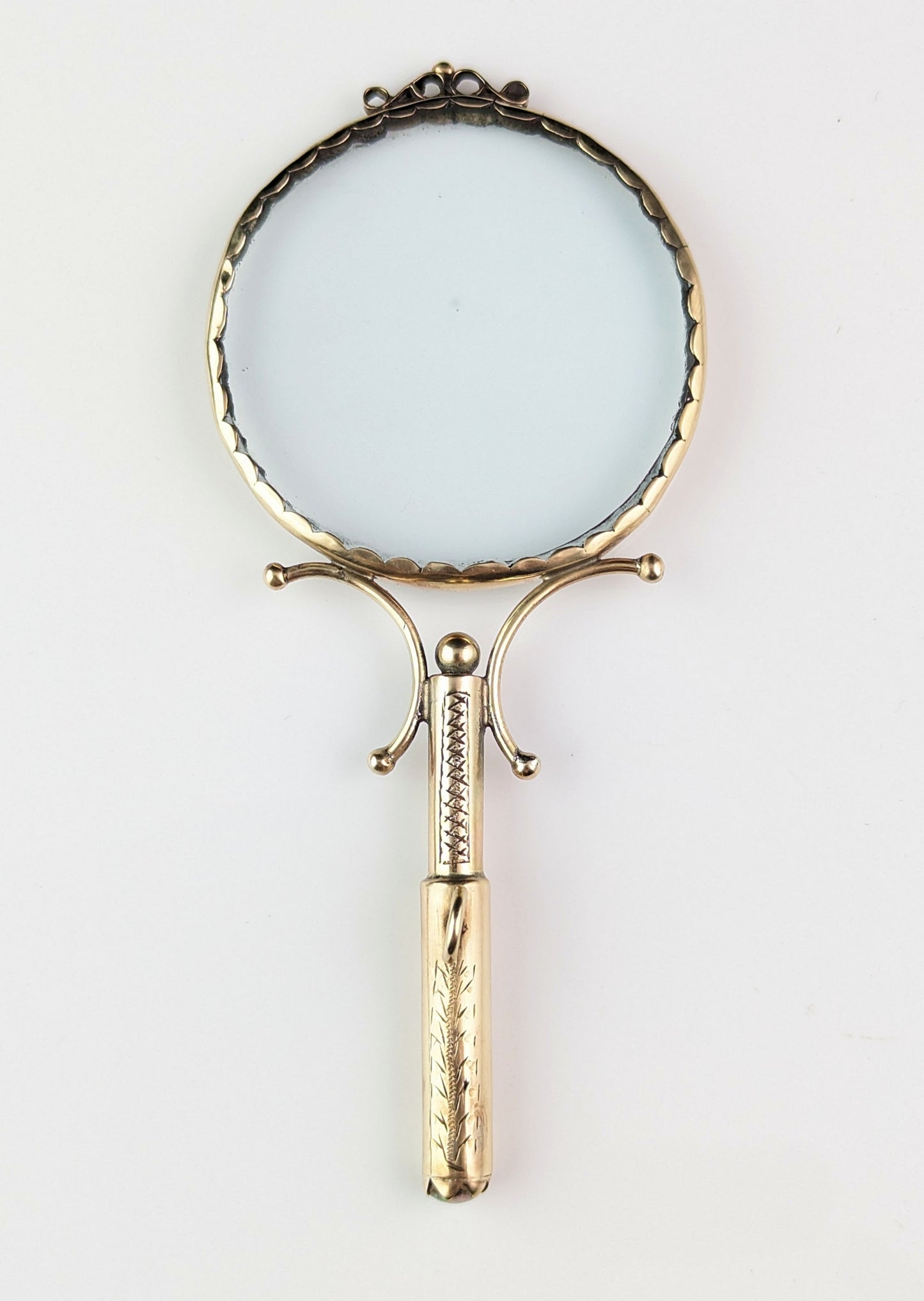 Antique 9ct gold and Opal magnifying glass pendant, Victorian