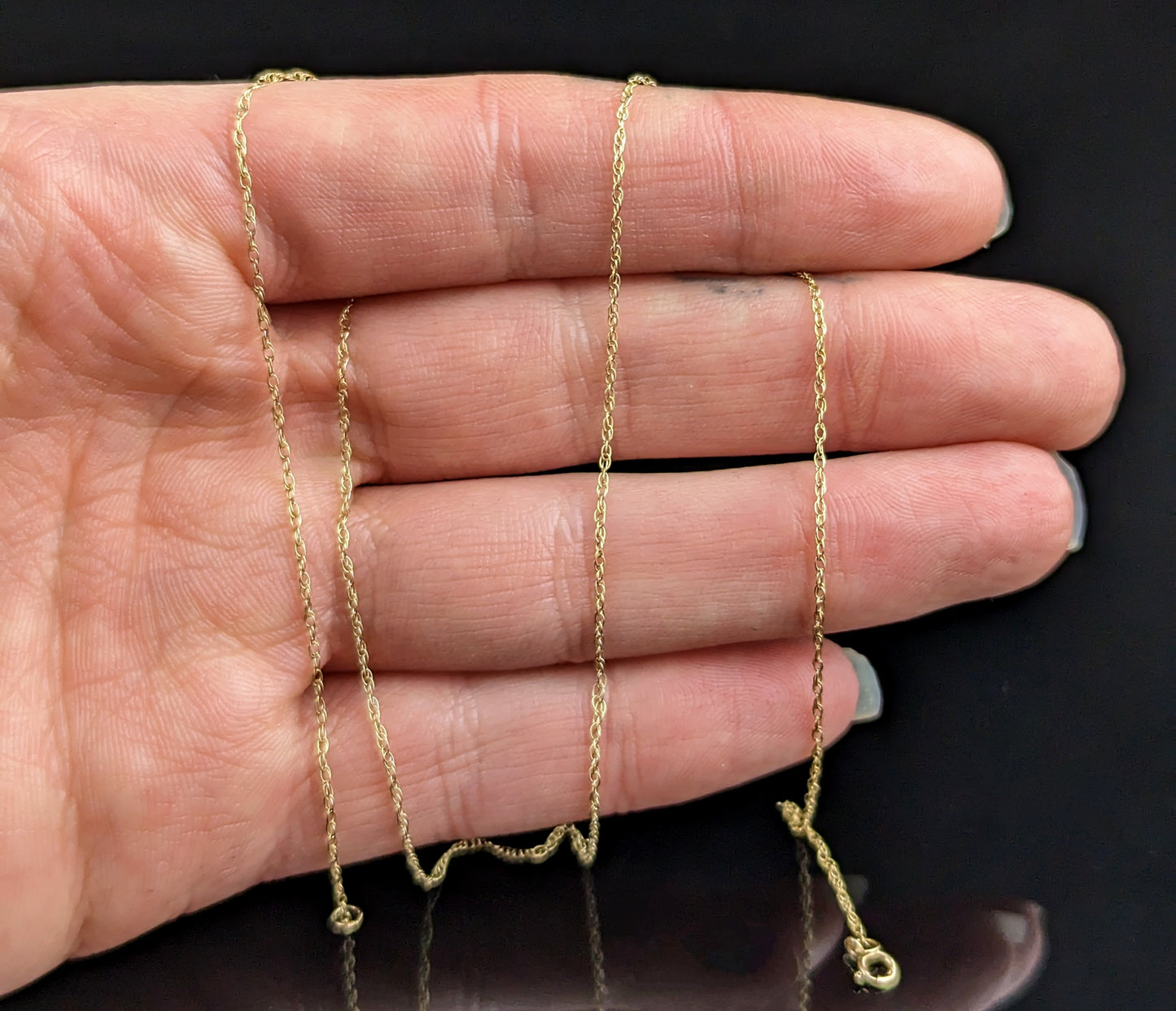 Vintage 9ct yellow gold trace chain necklace, dainty